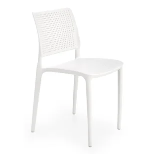 Białe minimalistyczne krzesło sztaplowane W0-E74 - Krzesła - miniaturka - grafika 1