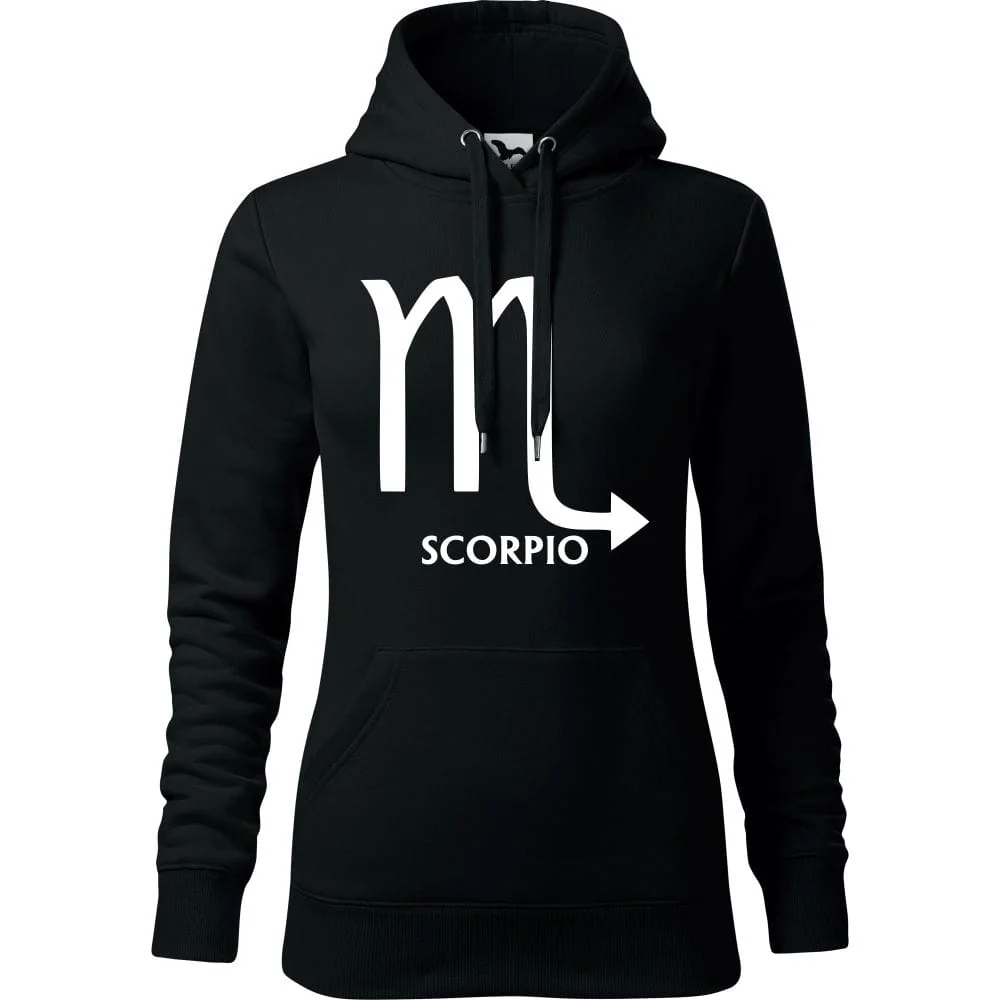 Damska Bluza Z Kapturem - Znaki Zodiaku - Skorpion Czarny L