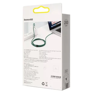 Baseus kabel USB Typ C - USB Typ C 100W (20V / 5A) Power Delivery z wyświetlaczem ekranem miernik mocy 2m zielony (CATSK-C06) - Kable USB - miniaturka - grafika 6