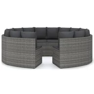 Sofy ogrodowe - VidaXL  8-częściowa sofa do ogrodu, z poduszkami, polirattan, szara 3064903 - miniaturka - grafika 1