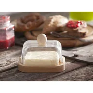 Inne naczynia kuchenne - Maselnica drewniana ze szklaną pokrywą 13,5 cm - miniaturka - grafika 1