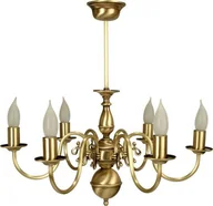 Lampy sufitowe - Lampa wisząca Solar Żyrandol z mosiądzu FLAMAND 6 płomienny - miniaturka - grafika 1