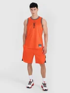 Spodenki męskie - 4F Spodenki do koszykówki szybkoschnące męskie - pomarańczowe L - miniaturka - grafika 1