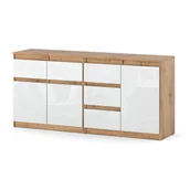 Komody - Komoda nowoczesna 5 szuflad 160cm pojemna duża szafka wotan biały połysk - miniaturka - grafika 1