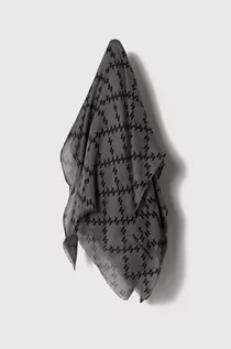 Apaszki i szaliki damskie - Karl Lagerfeld szal z domieszką kaszmiru kolor szary wzorzysta - grafika 1