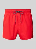 Kąpielówki męskie - Spodenki kąpielowe o kroju regular fit z nadrukiem z logo - miniaturka - grafika 1