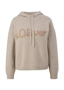 s.Oliver Sales GmbH & Co. KG/s.Oliver Damski sweter z kapturem i nadrukiem logo, brązowy, 42 - Swetry damskie - miniaturka - grafika 1