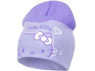 Czapki dla dzieci - Fioletowa czapka dziecięca Hello Kitty - rozmiar 48 - miniaturka - grafika 1