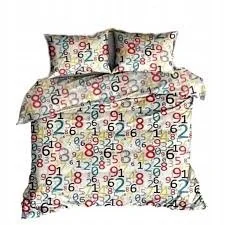 Pościel dziecięca kora bawełna biały kolorowe cyferki 160x200 + 70x80/x2 - Pościel dla dzieci Pościel dziecięca kora bawełna biały kolorowe cyferki 160x200 + 70x80/x2 - Pościel dla dzieci - miniaturka - grafika 1