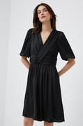 Sukienki - Dkny sukienka kolor czarny mini rozkloszowana - DKNY - miniaturka - grafika 1