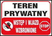 Tablice BHP - Raw-pol ZnakTeren Pryw.Wstęp i Wjazd Wzbr Z-TB25-P-250x350 - miniaturka - grafika 1