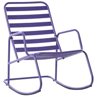 Fotele i krzesła ogrodowe - Beliani Fotel bujany ogrodowy TURI Metal Purpurowy - miniaturka - grafika 1