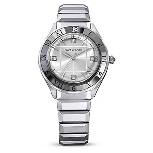 Zegarek Swarovski Zegarek 37mm, Swiss Made, Metalowa bransoleta, W odcieniu srebra, Stal szlachetna - Zegarki damskie - miniaturka - grafika 1