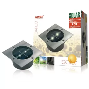 Smartwares Ranex Punktowa lampa solarna, kwadratowa, 0,12 W, srebrna 5000.198 10.009.62 - Lampy pozostałe - miniaturka - grafika 3