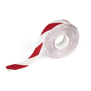 Taśma podłogowa do znakowania DURABLE Duraline 50mm x 0,7mm x 30m biało-czerwona /1726132/ - Pachołki i taśmy ostrzegawcze - miniaturka - grafika 1