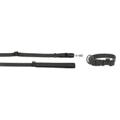 Smycze dla psów - Kerbl Zestaw GoLeyGo obroża+smycz taśmowa z Adaptrem 15mm x 29-45cm 1cm x 1.4-2m,czarna,M,max.60kg - miniaturka - grafika 1
