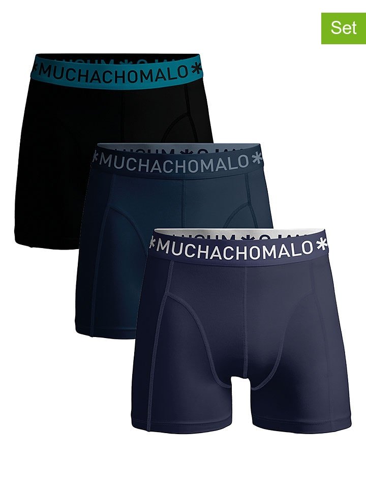 Muchachomalo Bokserki (3 pary) w kolorze granatowo-czarnym