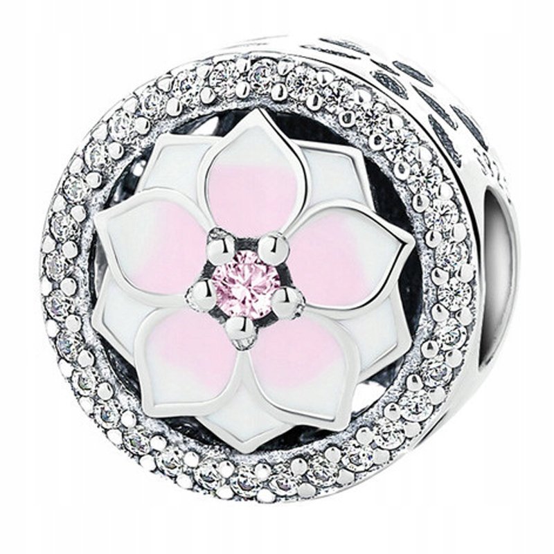 Charms Kwiat Flower Kwiatek srebro 925