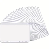 Inne - TEMU 15 szt. Przezroczyste koperty na dokumenty z zamkiem błyskawicznym, wodoodporne, do segregatorów 3-kółkowych – folder budżetowy A6 z 6 otworami - miniaturka - grafika 1