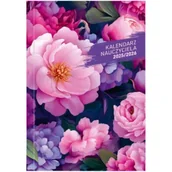 Kalendarze - Kalendarz naucz. 2025/26 A5 tyg. PCV Kwiaty - miniaturka - grafika 1