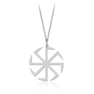 Naszyjniki - Srebrny naszyjnik Słowiański Kołowrót Swarga Swarożyca Swarzyca II - miniaturka - grafika 1