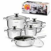 Zestawy garnków i patelni - Zestaw garnków nierdzewnych indukcja gaz Konighoffer Soler 10 el. poleca EWA WACHOWICZ - miniaturka - grafika 1