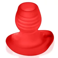 Korki analne - Oxballs GLOWHOLE-1 Hollow Buttplug with Led Insert Red Morph Small - miniaturka - grafika 1