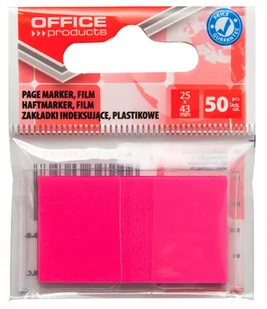 Office products Zakładki indeksujące PP, 25x43mm, 1x50 kart., zawieszka, różowe 14223431-13 - Etykiety samoprzylepne i bloki etykiet - miniaturka - grafika 1