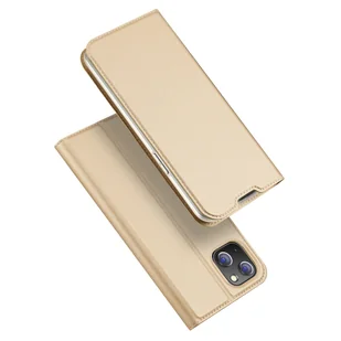 Dux Ducis Skin Pro kabura etui pokrowiec z klapką iPhone 14 Max złoty - Etui i futerały do telefonów - miniaturka - grafika 1