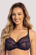 Biustonosze - Biustonosz miękki Unikat Anora czarny-fiolet - miniaturka - grafika 1