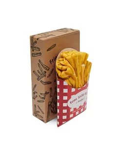 Skarpetki męskie - Zooksy Zestaw 2 par wysokich skarpet unisex Tasty Fries Socks Żółty - grafika 1
