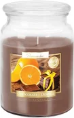 Świece - BISPOL Świeca w szkle SND99-340 CZEKOLADA-POMARAŃCZA, 500 g - miniaturka - grafika 1