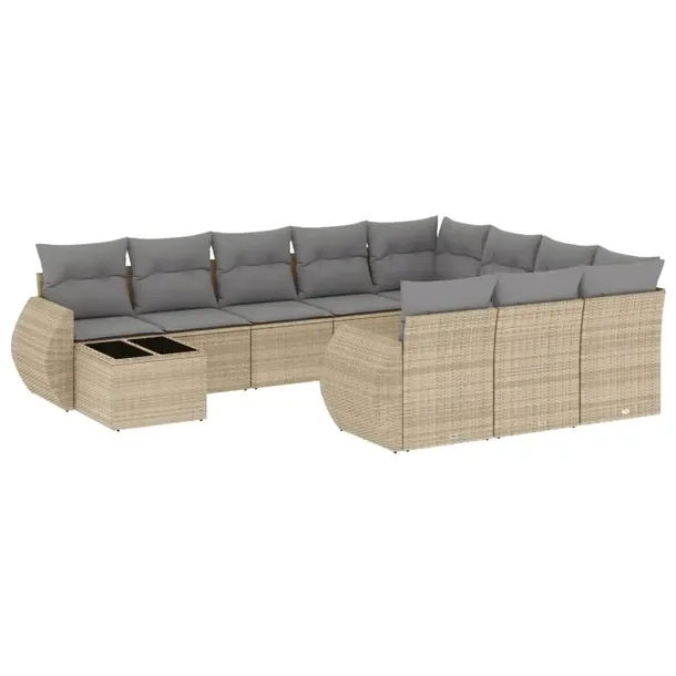 Zestaw mebli ogrodowych modułowych beżowy rattan PE, wymiary 62x62x69 cm,