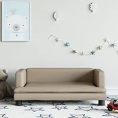 Krzesełka i taborety dla dzieci - vidaXL Sofa dla dzieci, cappuccino, 80x45x30 cm, sztuczna skóra - miniaturka - grafika 1