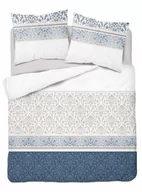 Pościel - Pościel flanelowa 220x200 Ornamentowa szaro niebieska 4148 - miniaturka - grafika 1