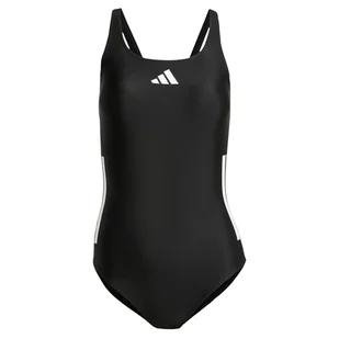 adidas Damski strój kąpielowy z 3 paskami C-Back 26, czarny/biały, 128 - Stroje kąpielowe - miniaturka - grafika 1