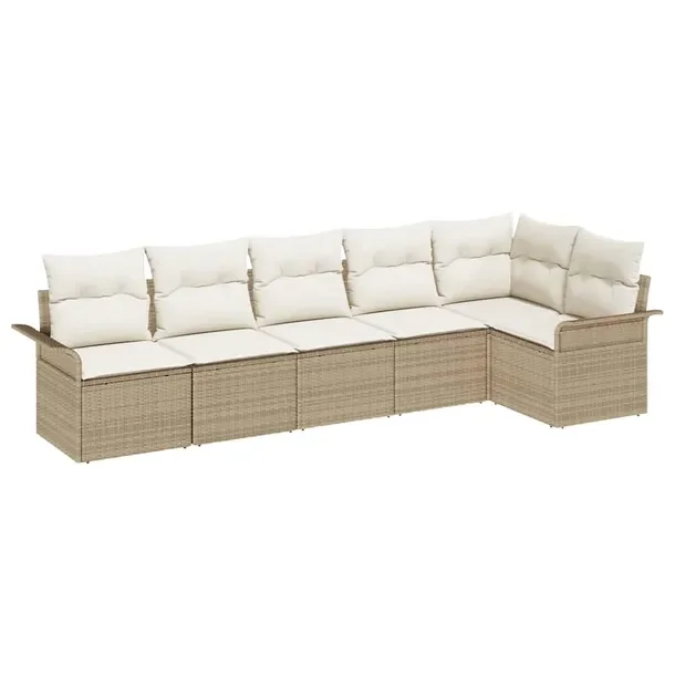 Zestaw 3 modułowych sof ogrodowych, beżowy, 65 cm głębokości