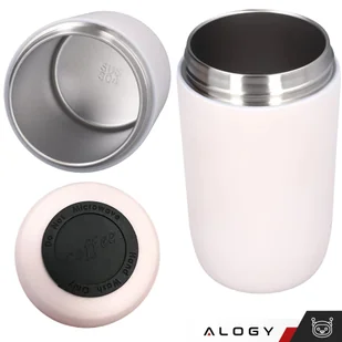 Kubek termiczny termos z ustnikiem słomką na kawę herbatę yerba mate 480ml bidon próżniowy Alogy Stalowy Różowy - Kubki termiczne - miniaturka - grafika 24