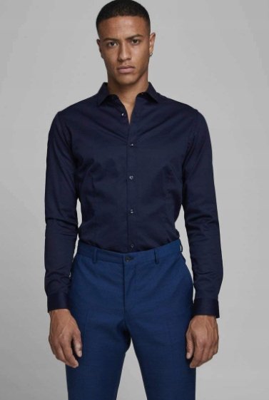 JACK&JONES KOSZULA MĘSKA GRANATOWA ELEGANCKA XL 7AA
