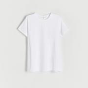 Koszulki i topy damskie - Reserved - T-shirt z bawełny organicznej - Kremowy - miniaturka - grafika 1