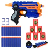 Zabawki militarne - Zesatw Pistolet Nerf N-Strike Elite Firestrike + 20 strzałek + cele + opaska - miniaturka - grafika 1