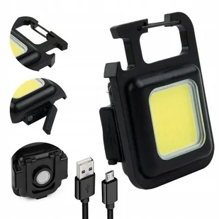 Mini Latarka Brelok Magnes Kieszonkowa Przenośna Led Cob Usb - Latarki - miniaturka - grafika 1