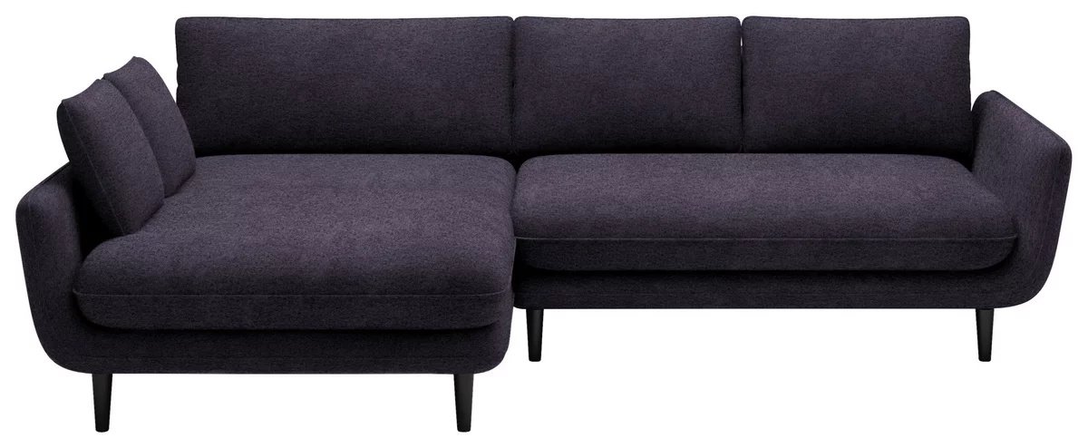 DOMO-HOME Narożnik z funkcją spania SOLANO - Elegancki skandynawski narożnik 260x167cm| Skrzynia na pościel i drewniane nóżki dla wygody i stylu Wysokiej jakości materiały Kolor czarny Lewy