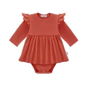 Body dla niemowląt - Body bawełniane z sukienką ceglane 74 - miniaturka - grafika 1