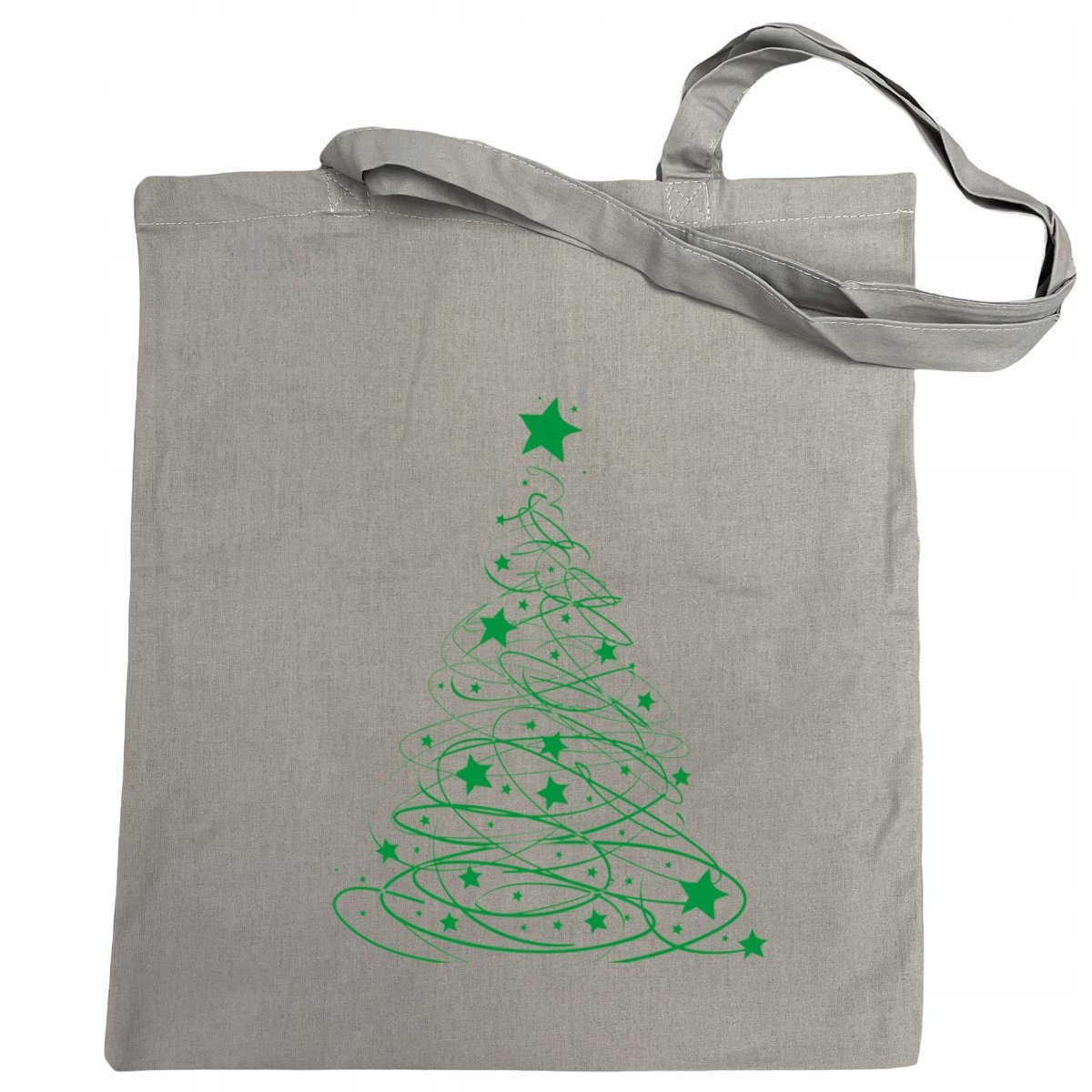 Torba na zakupy ŚWIĄTECZNY nadruk Zielona CHOINKA