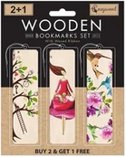 Zakładki do książek - Zakładki drewniane do książki 2+1 Kwiatowe - Cozywood - miniaturka - grafika 1