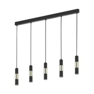 Lampy sufitowe - Vivien lampa wisząca 5-punktowa czarna/złota 4758 - miniaturka - grafika 1