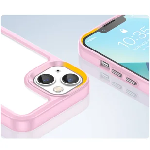 Outer Space Case etui iPhone 14 sztywny pokrowiec z żelową ramką różowy - Etui i futerały do telefonów - miniaturka - grafika 6