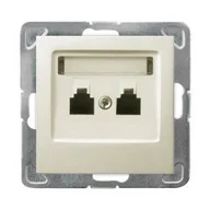 Gniazdka elektryczne - Ospel Gniazdo ścienne IMPRESJA MODUŁ Telefoniczne Podwójne niezależne ecru GPT-2YN/m/27 - miniaturka - grafika 1