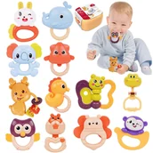 Gryzaki dla dzieci - Zestaw grzechotek GRZECHOTKI GRYZAK ząbkowanie x12 części Z507 - miniaturka - grafika 1